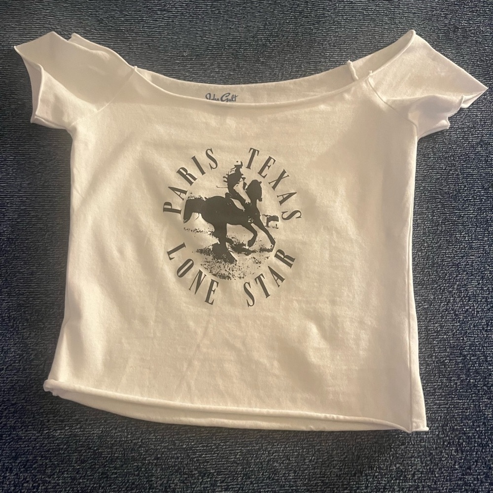 Brandy Melville Texas cropped off both shoulders top